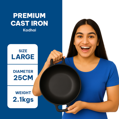 CrownStone Combo : Kadai 10' + Tawa With Handle 12' + Fry Pan 10'