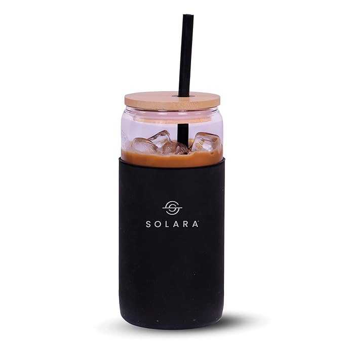 SOLARA Glass Tumbler with Bamboo Lid