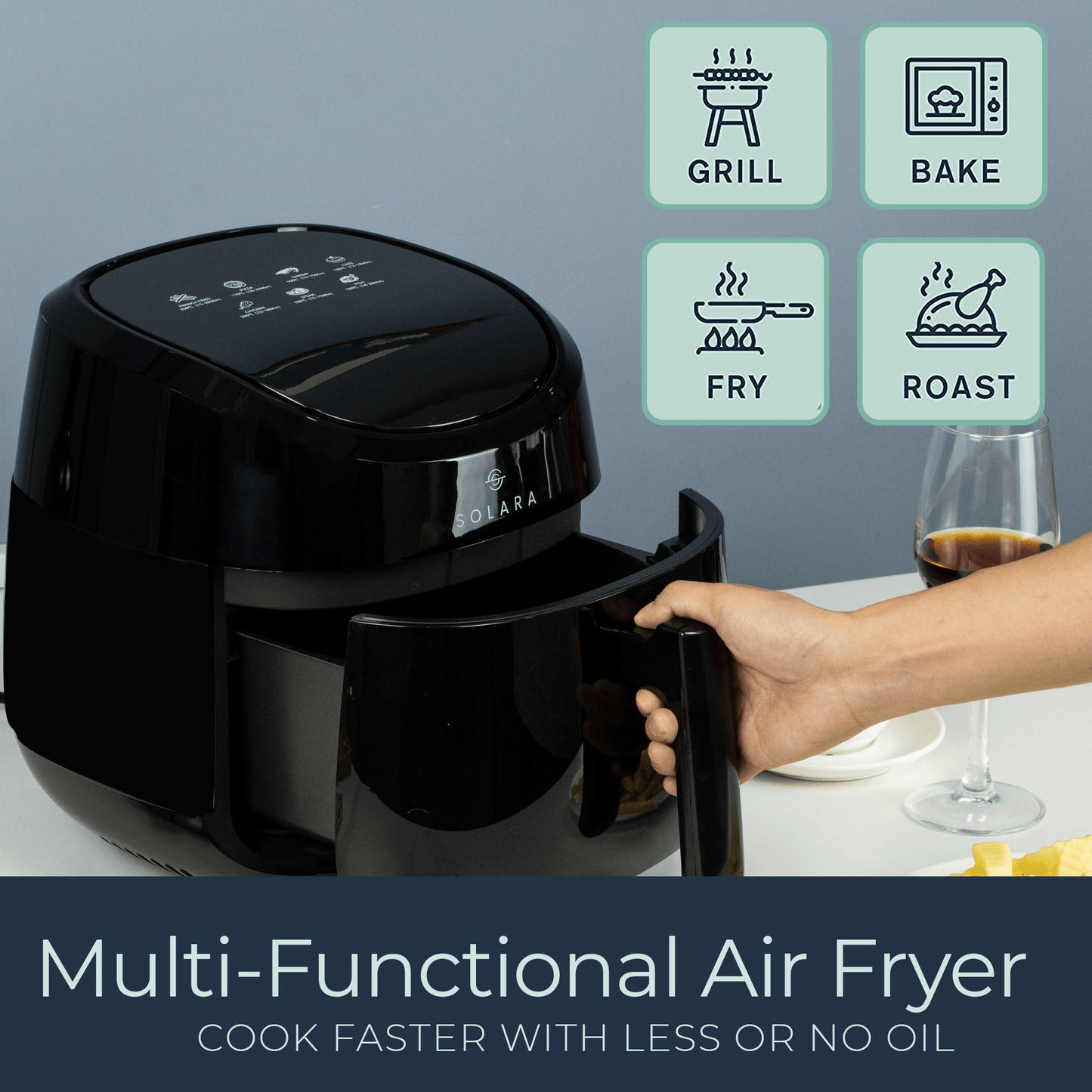 Solara Digital Air Fryer for Home Kitchen with mobile app