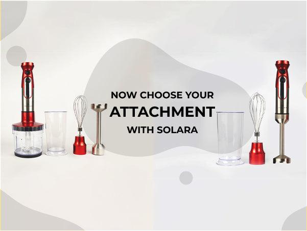 SOLARA 600Watt Electric Hand Blender for Kitchen with Whisk & Mixing Jar