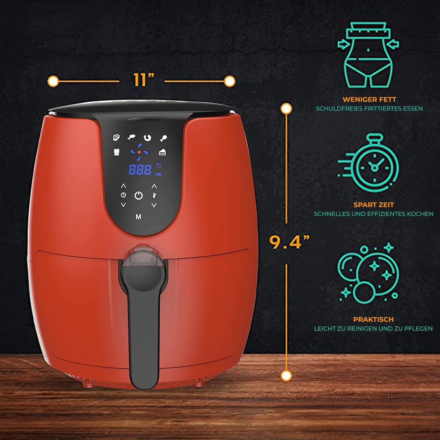 Solara Digital Air Fryer for Home Kitchen with mobile app