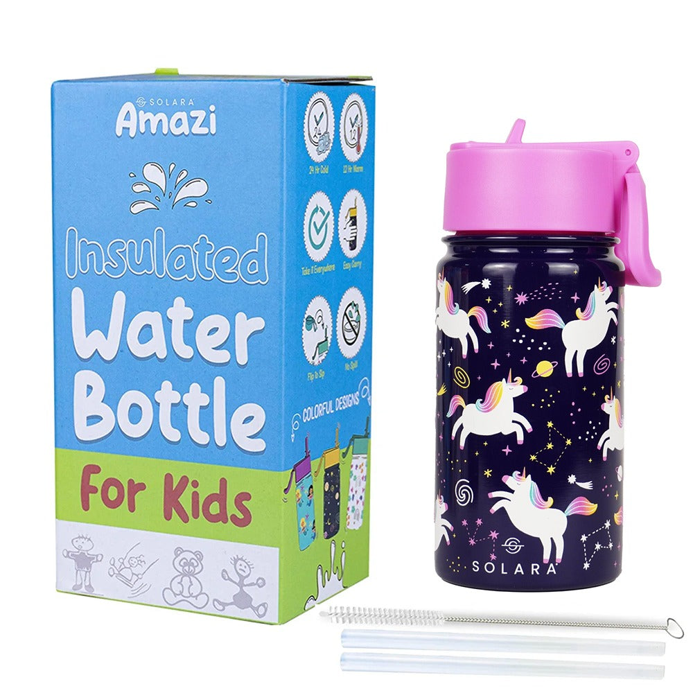 SOLARA Insulated Water Bottle With a Sipper | Kids Edition (450ml)