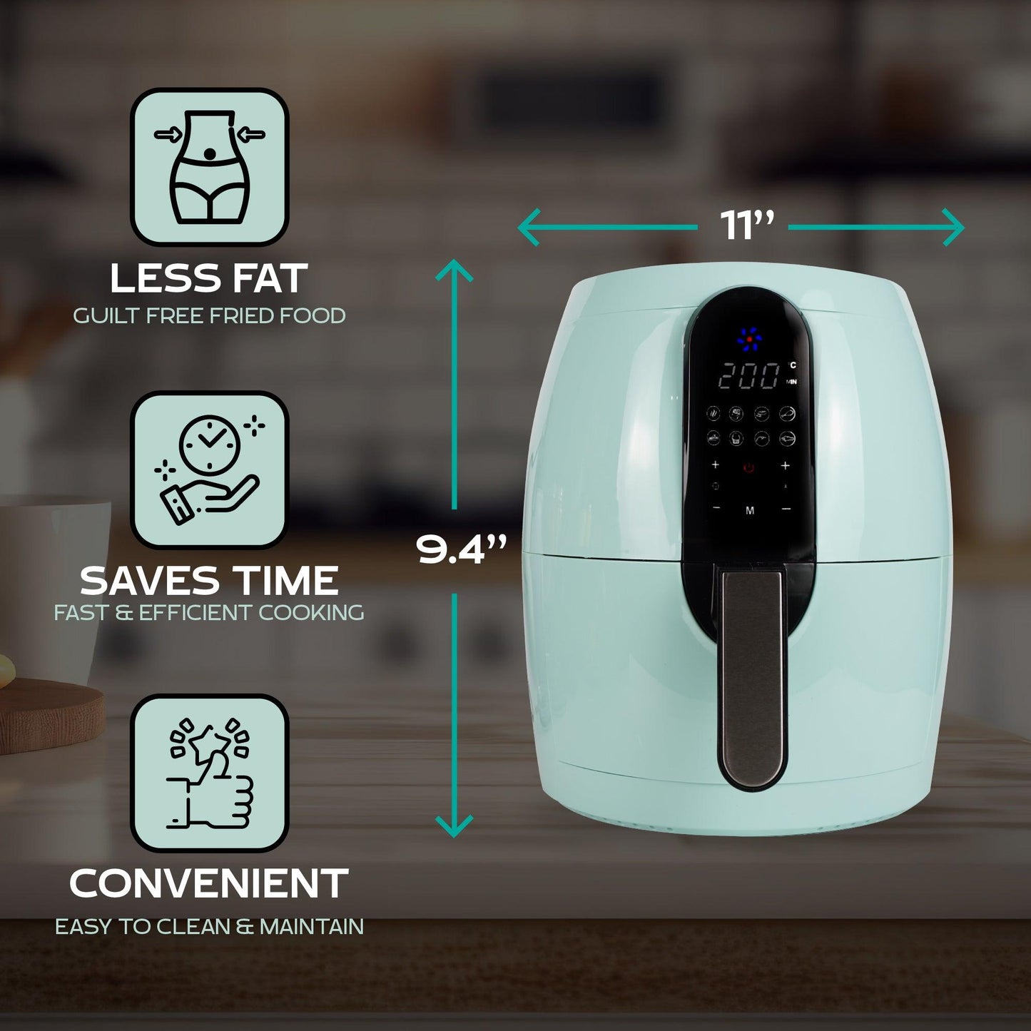 Solara Digital Air Fryer for Home Kitchen with mobile app