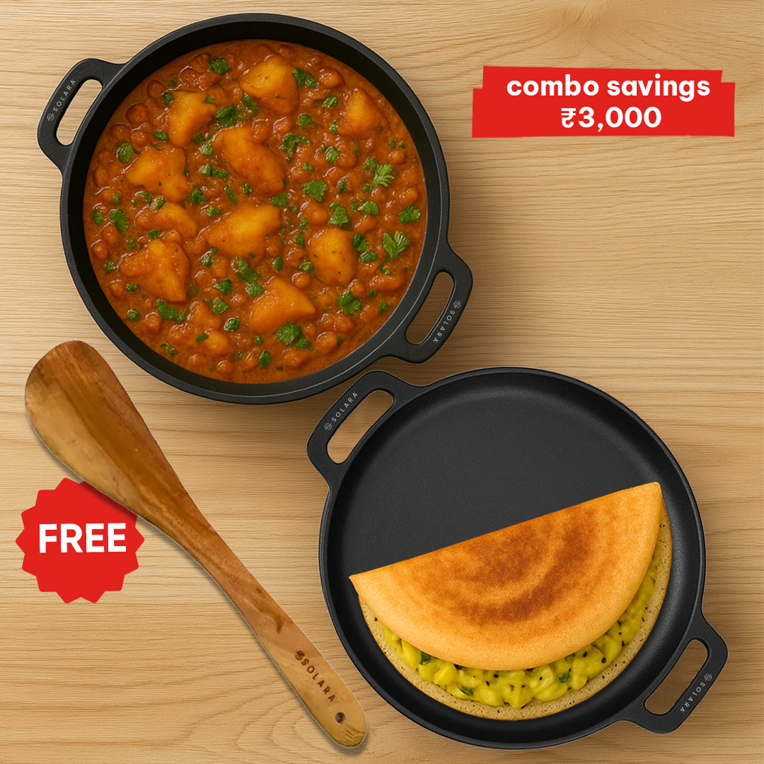 CrownStone Combo : Kadai 10' + Tawa With Two Loops 12'