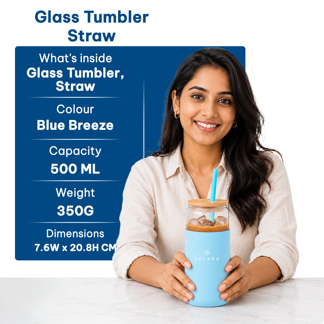 SOLARA Glass Tumbler with Bamboo Lid
