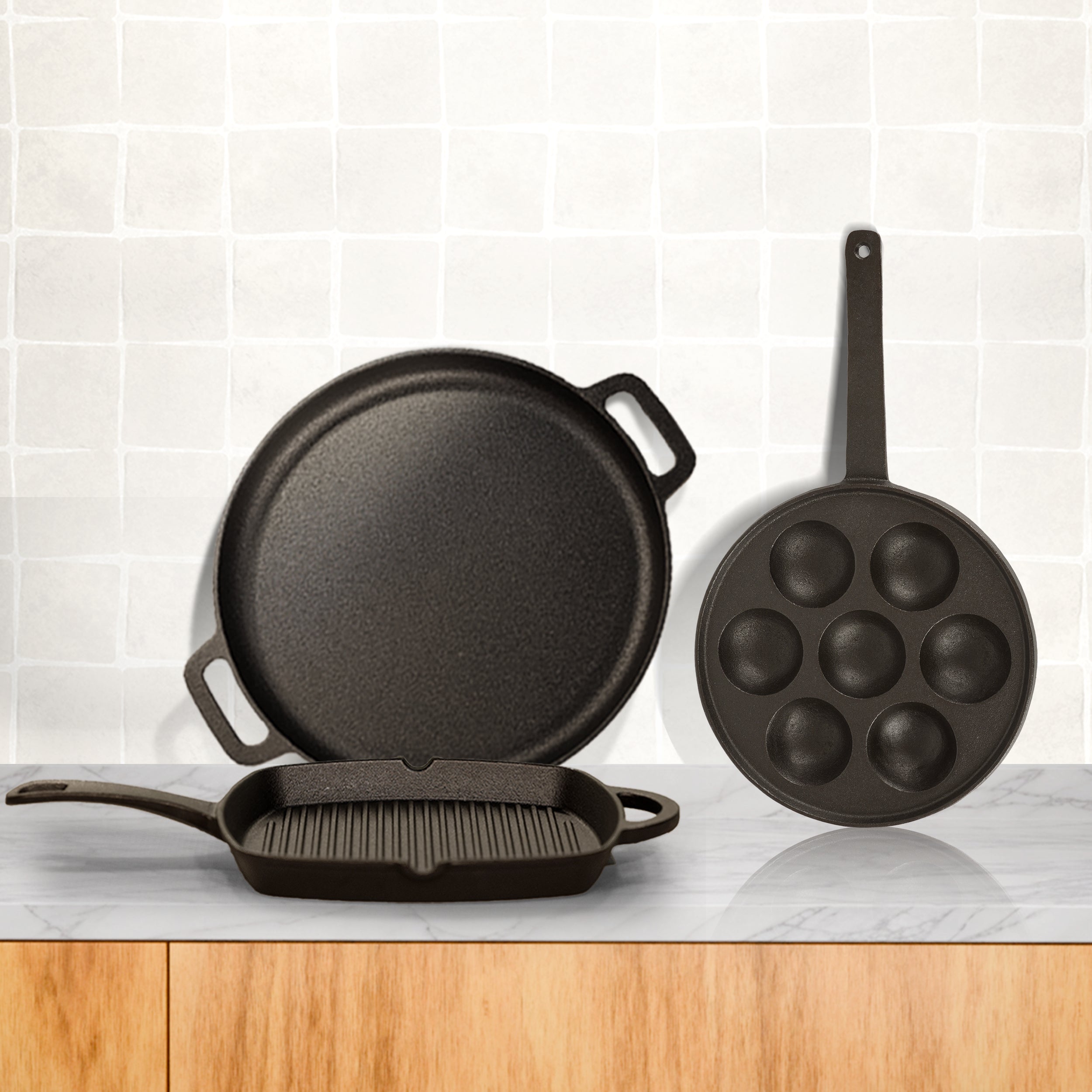 CrownStone Combo : Paniyarram 8' + Tawa 2 Loops 12' + Grill Pan 10'