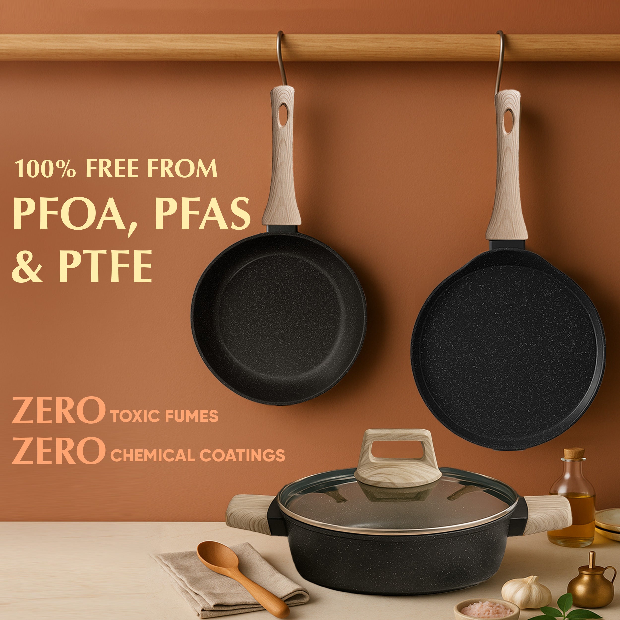 Belmont Ceramic Combo - Kadai + Tawa + Frypan
