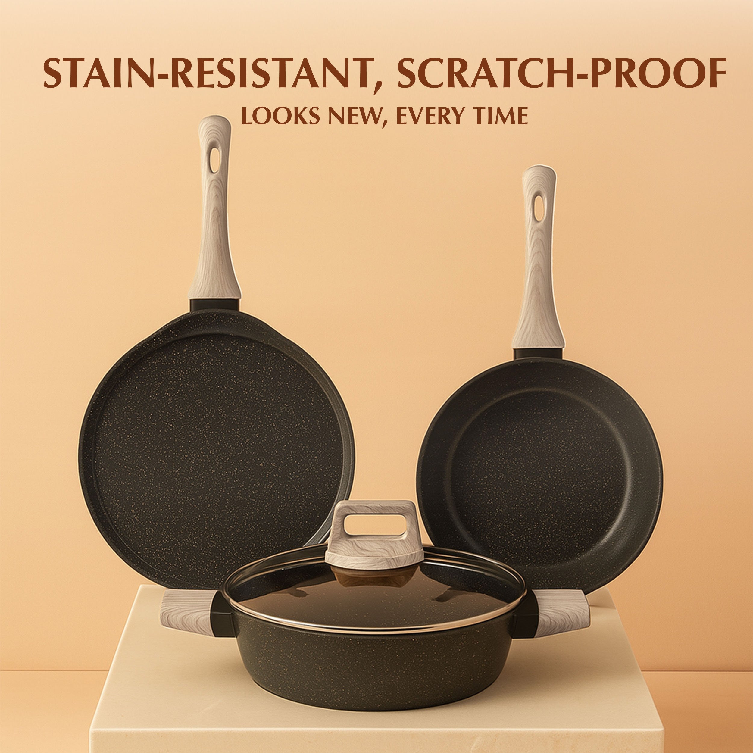 Belmont Ceramic Combo - Kadai + Tawa + Frypan