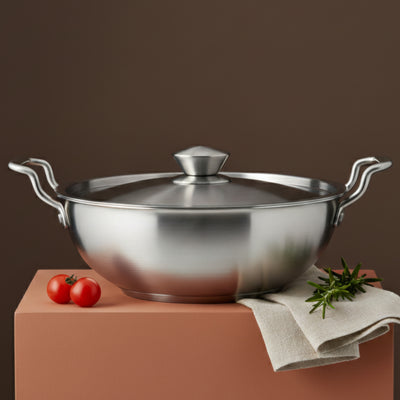 Sterra Stainless Steel Kadai With Triply Bottom