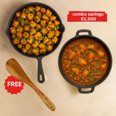 CrownStone Combo : Tawa With Two Loops 12' + Fry Pan 10'