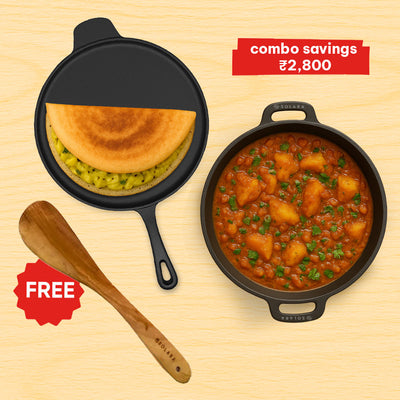 CrownStone Combo : Kadai 10' + Tawa With Handle 12'