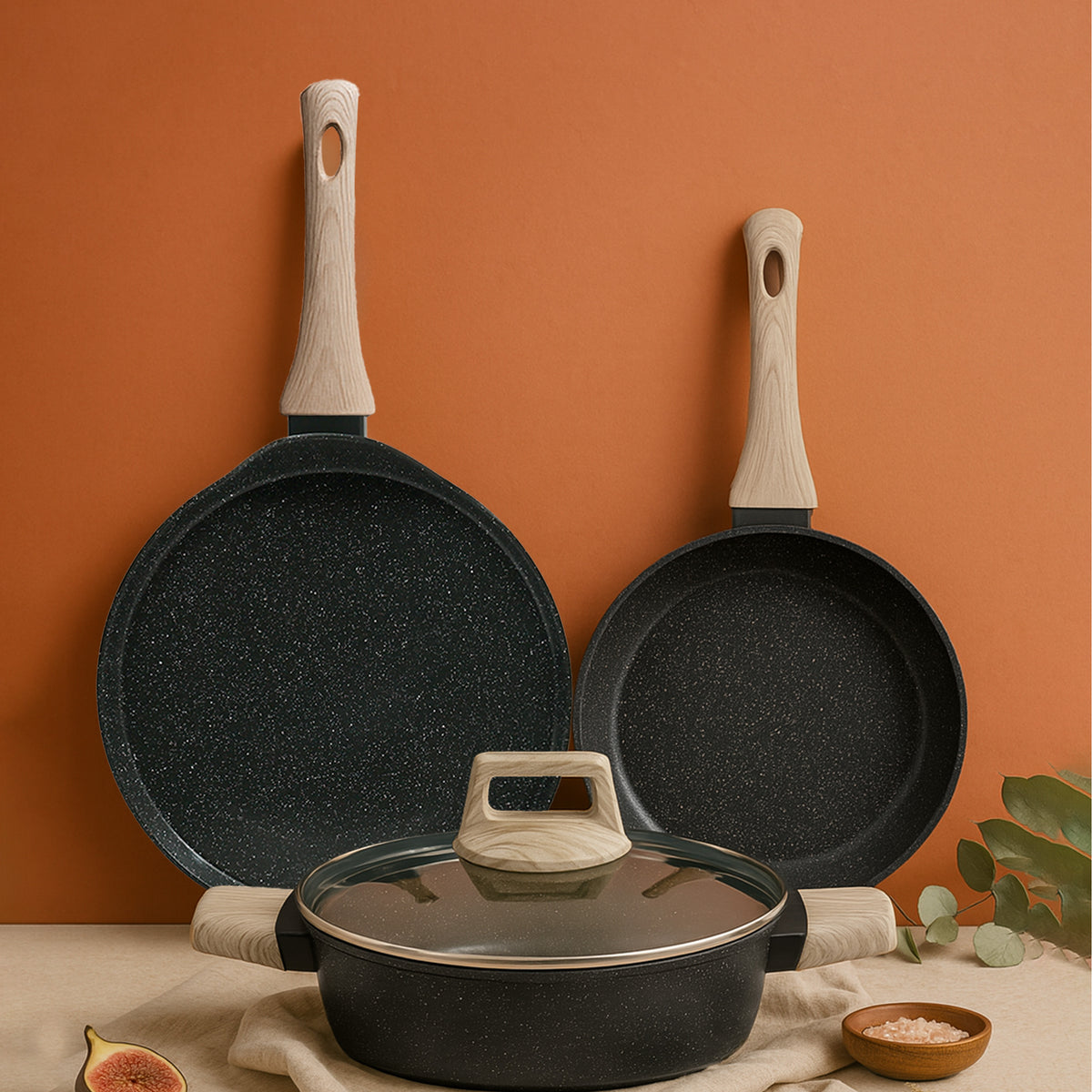 Belmont Ceramic Combo - Kadai + Tawa + Frypan