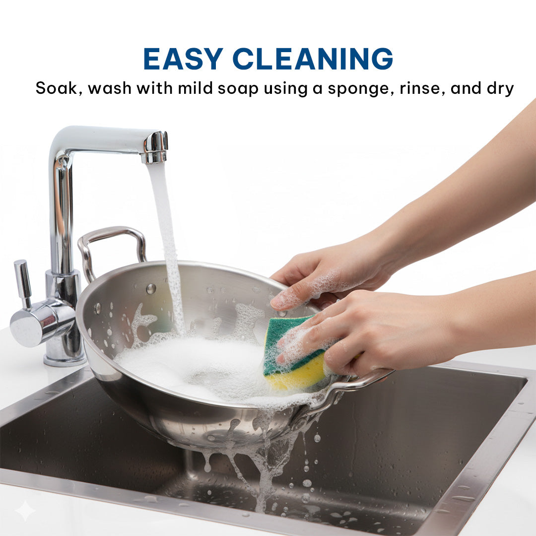 Sterra Stainless Steel Combo - Kadai 22cm + Frypan 22cm + Saucepan 16cm