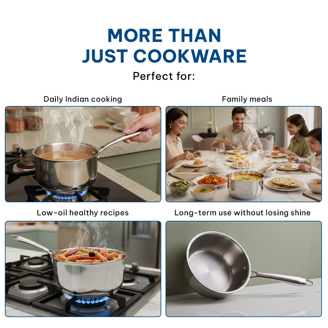 Sterra Stainless Steel Sauce Pan With Triply Bottom