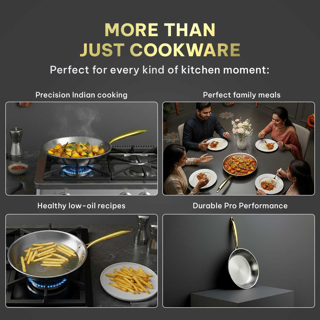 MontClaire Stainless Steel Frypan With Full Triply