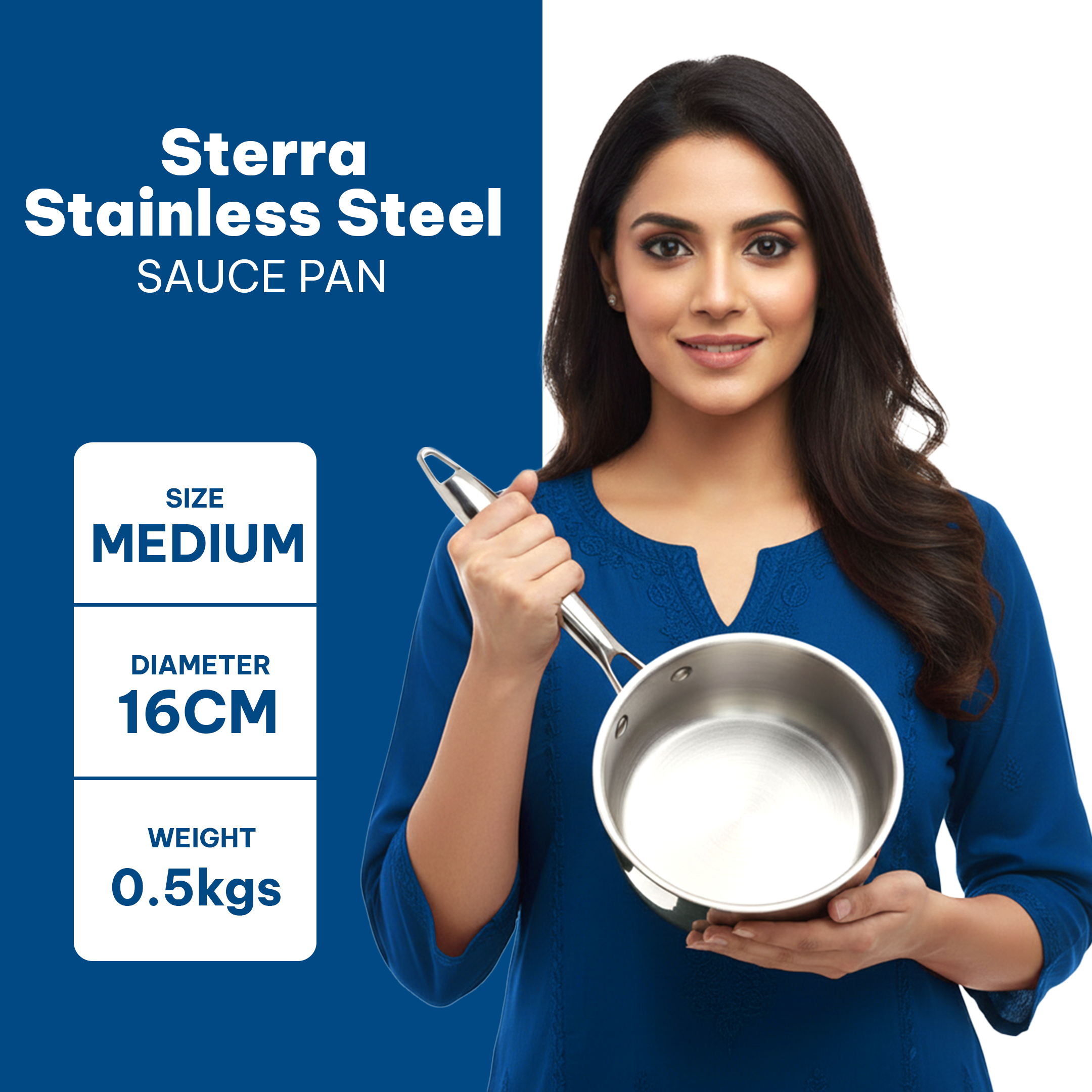 Sterra Stainless Steel Sauce Pan With Triply Bottom