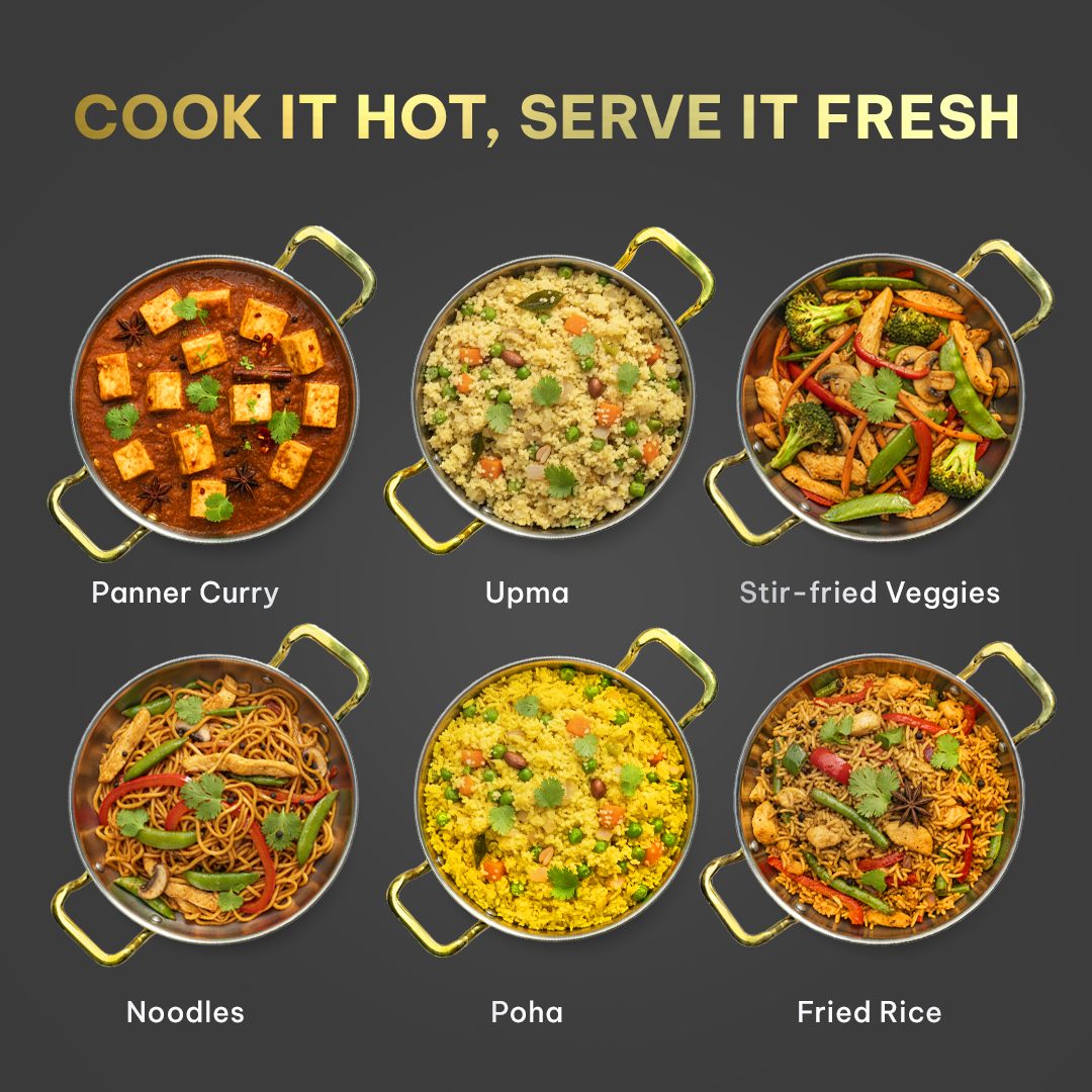 MontClaire Stainless Steel Set of 2 - Kadai + Frypan