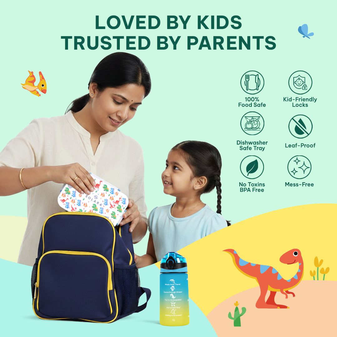 Dino / Lunch Box + Motivational Water Bottle