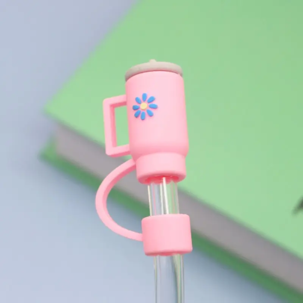Straw Toppers / Tumbler Pink