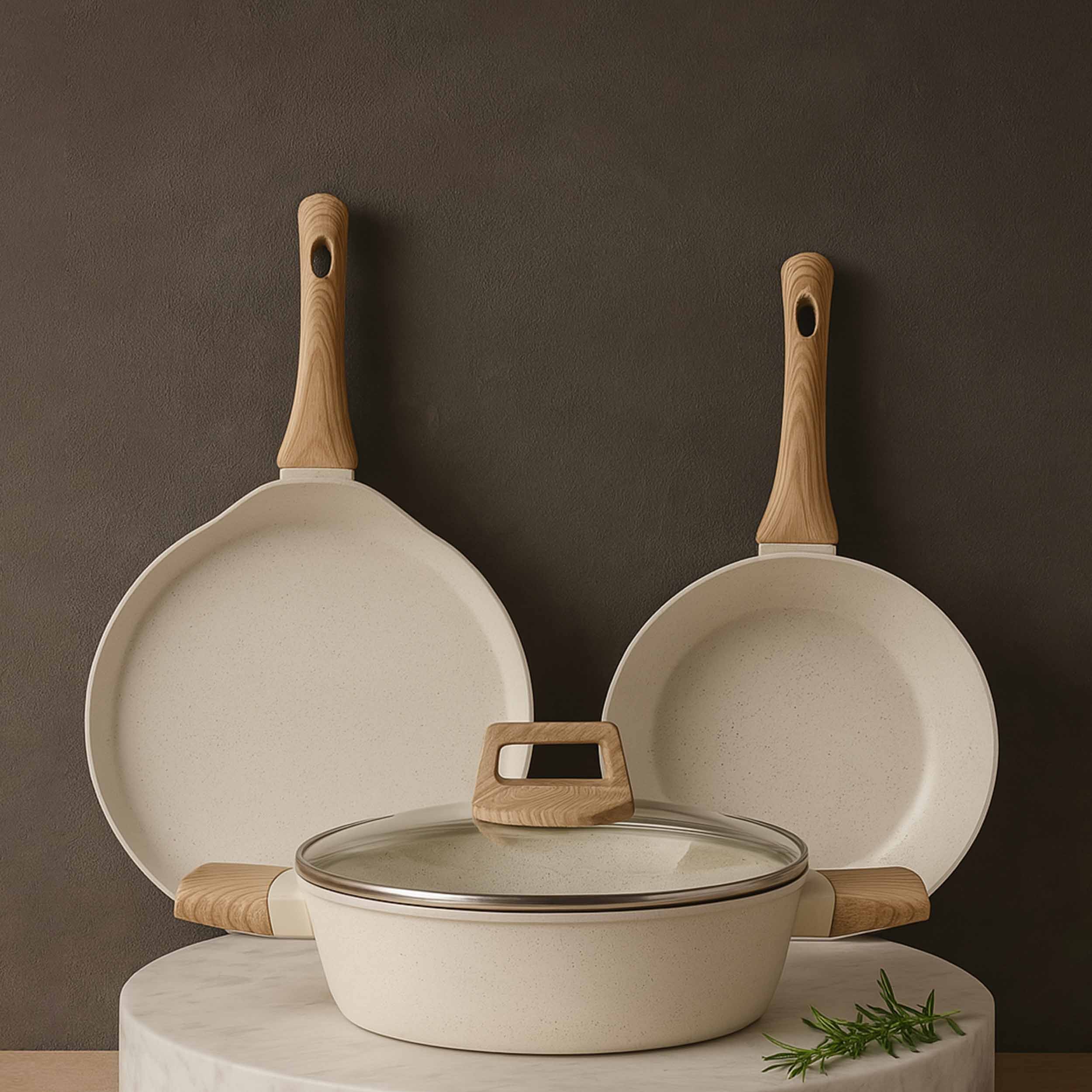 Belmont Ceramic Combo - Kadai + Tawa + Frypan