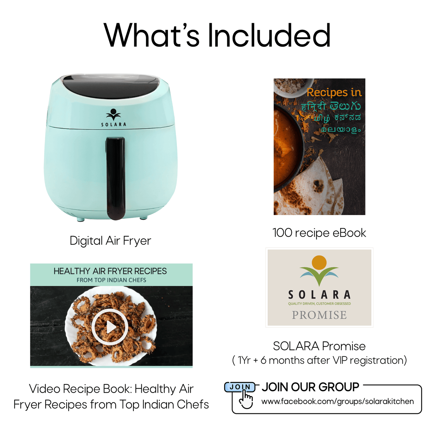 Solara Digital Air Fryer for Home Kitchen with mobile app