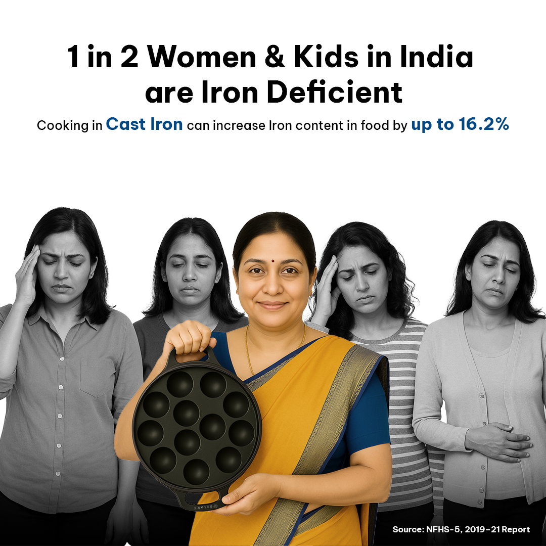 BlackForge Cast Iron Paniyaram - 12 Cavities