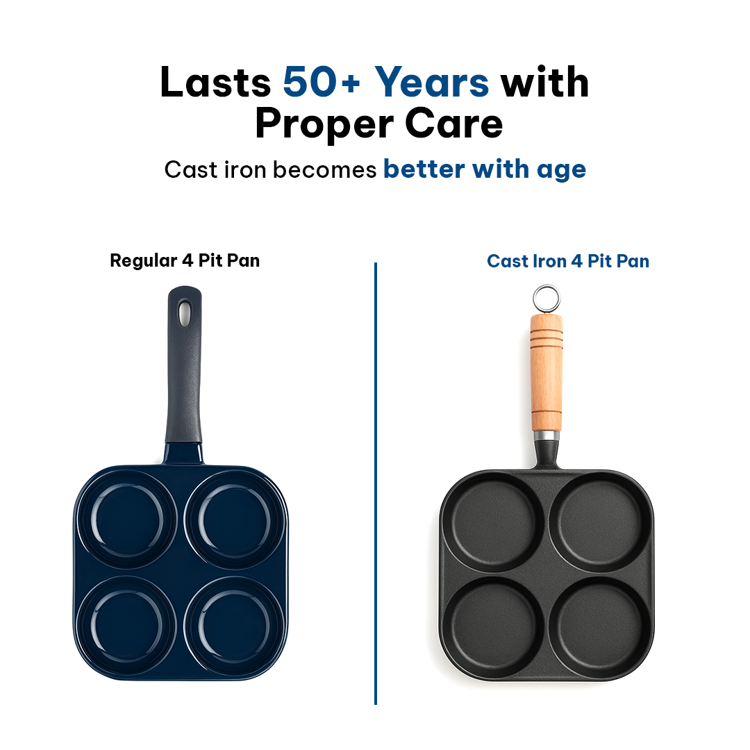 CrownStone Cast Iron 4 Pit Pan