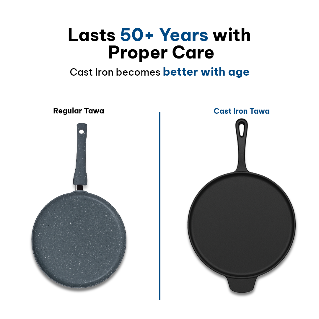 CrownStone / Tawa With Handle 12' + Frypan 10' + Kadai 10'