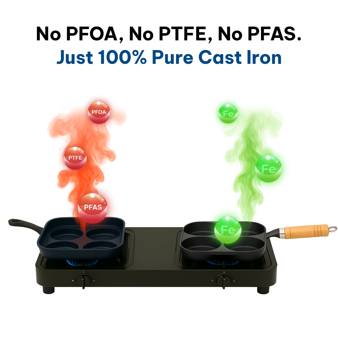 CrownStone Cast Iron 4 Pit Pan