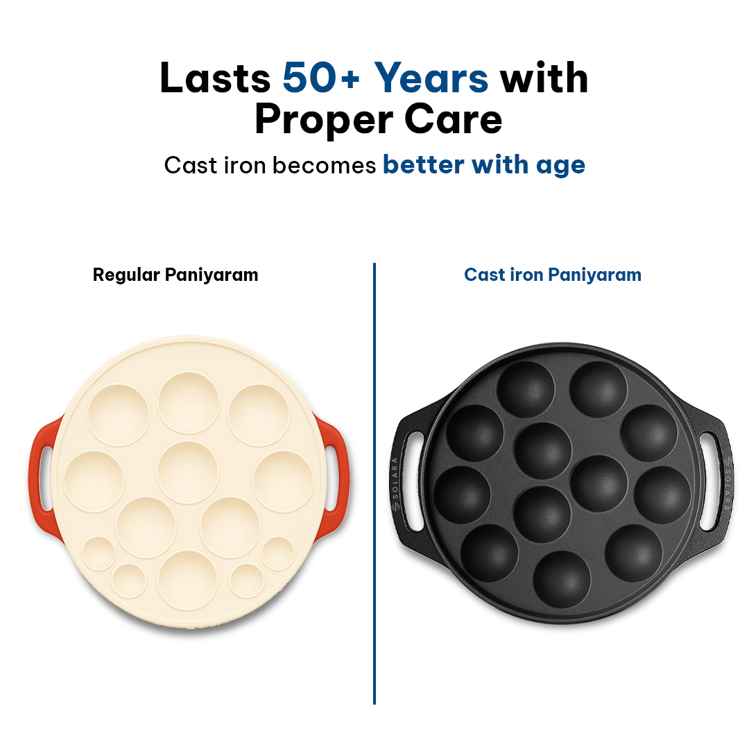 BlackForge Cast Iron Paniyaram - 12 Cavities