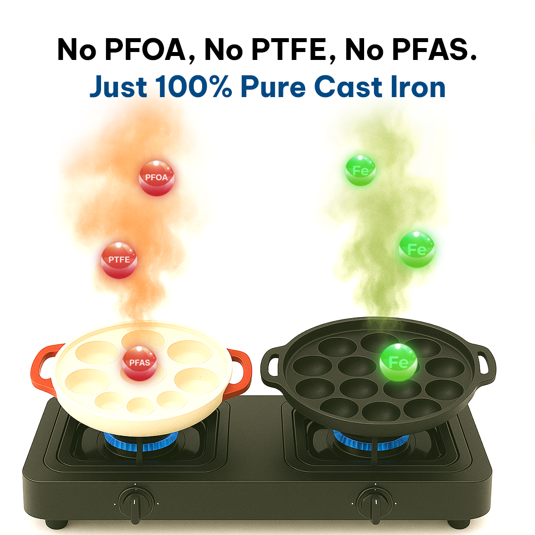 BlackForge Cast Iron Paniyaram - 12 Cavities