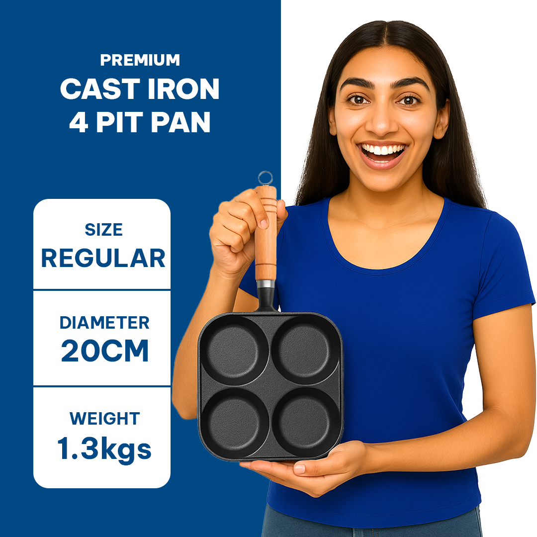 CrownStone Cast Iron 4 Pit Pan