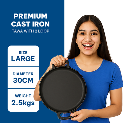 CrownStone Combo : Tawa With Two Loops 12' + Fry Pan 10'