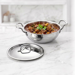 TriPly Stainless Steel Kadai with Lid