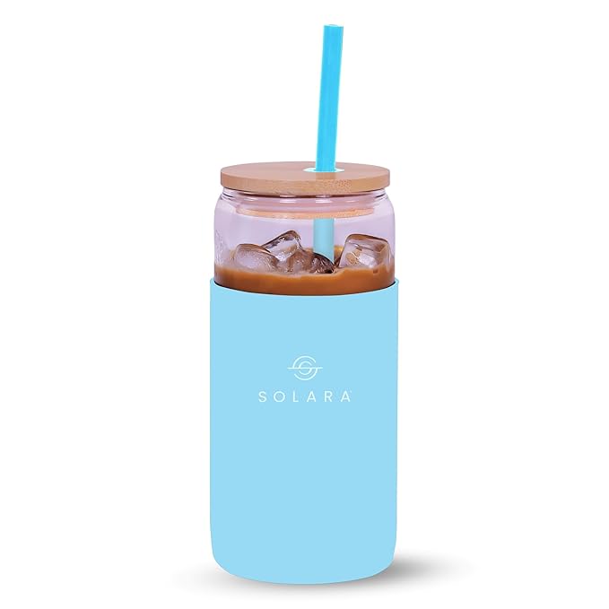 SOLARA Glass Tumbler with Bamboo Lid