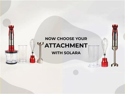 SOLARA 600Watt Electric Hand Blender for Kitchen with Whisk & Mixing Jar