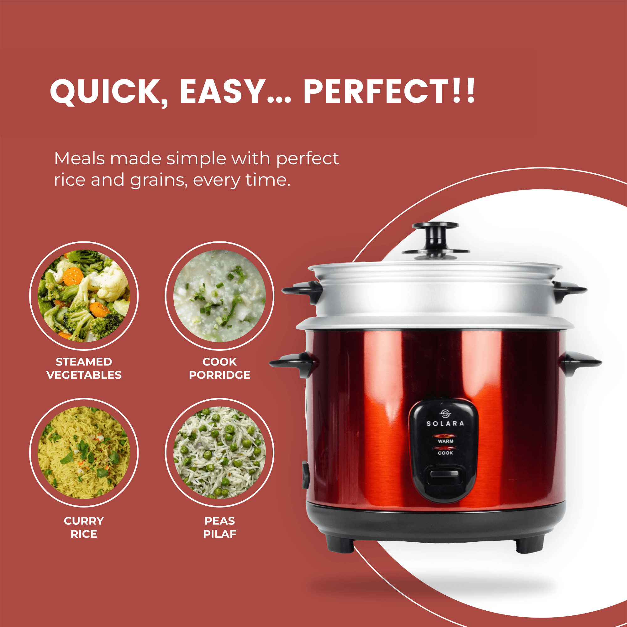 Solara Electric Rice Cooker - One Touch - Solara Home