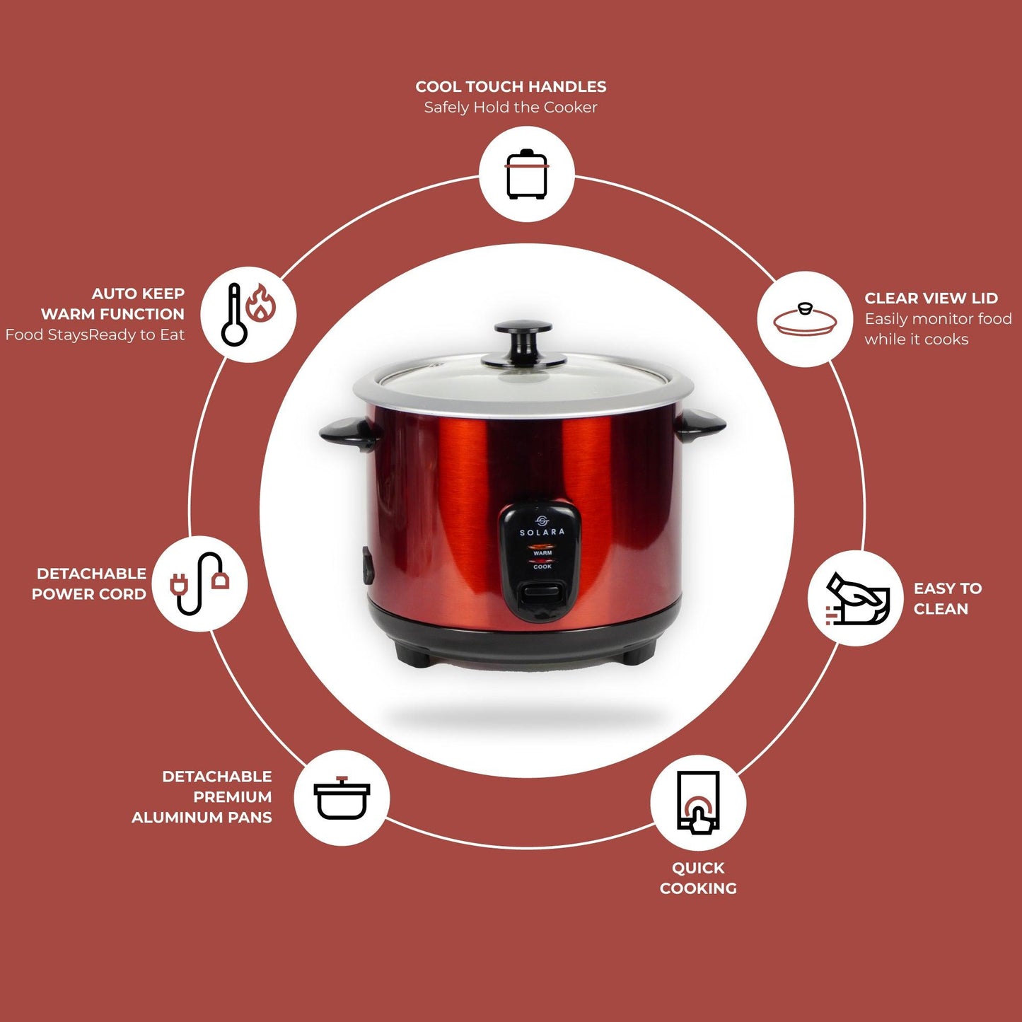 Solara Electric Rice Cooker - One Touch