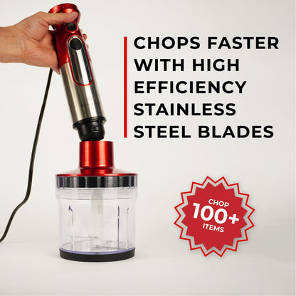 SOLARA 600Watt Electric Hand Blender for Kitchen with Whisk & Mixing Jar