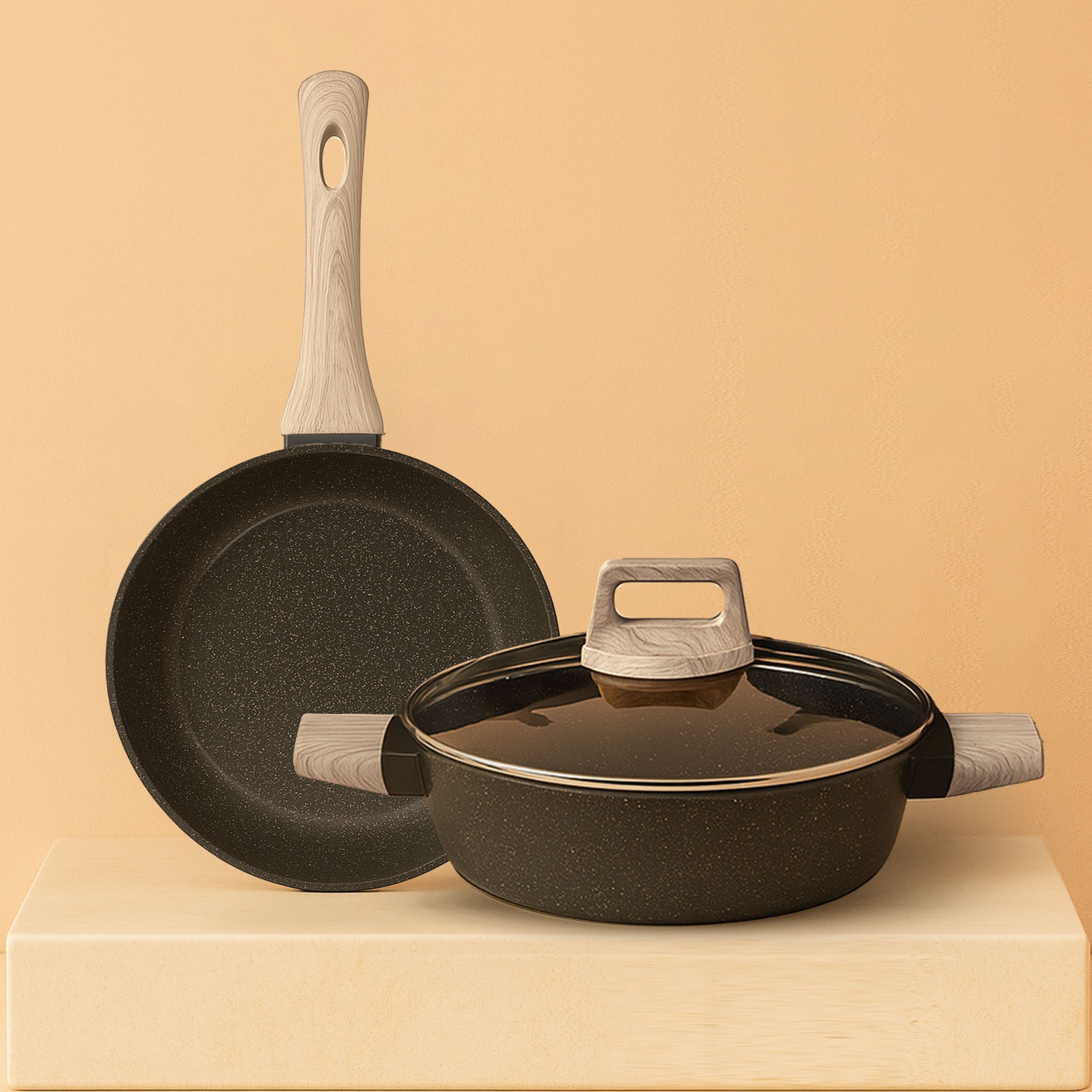 Carbon / Fry Pan10'+ Kadai 10'