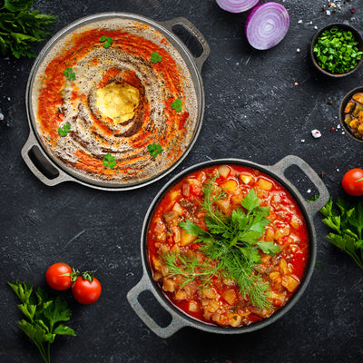 BlackForge Cast Iron Set of 2 : Kadai 10" + Tawa 12"