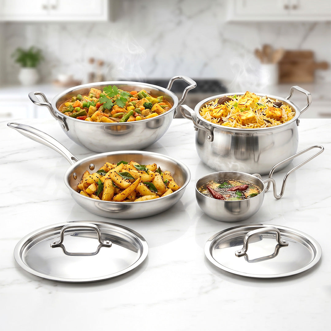 Triply Deep Kadai, Fry Pan , Tadka Pan, Casserole Handi