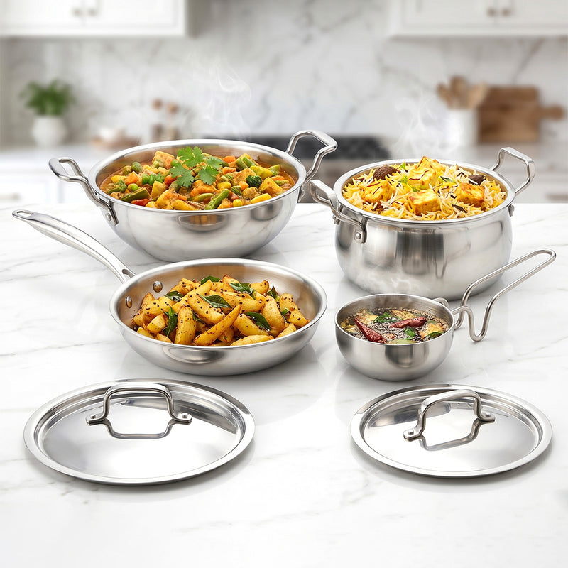 Triply Deep Kadai, Fry Pan , Tadka Pan, Casserole Handi