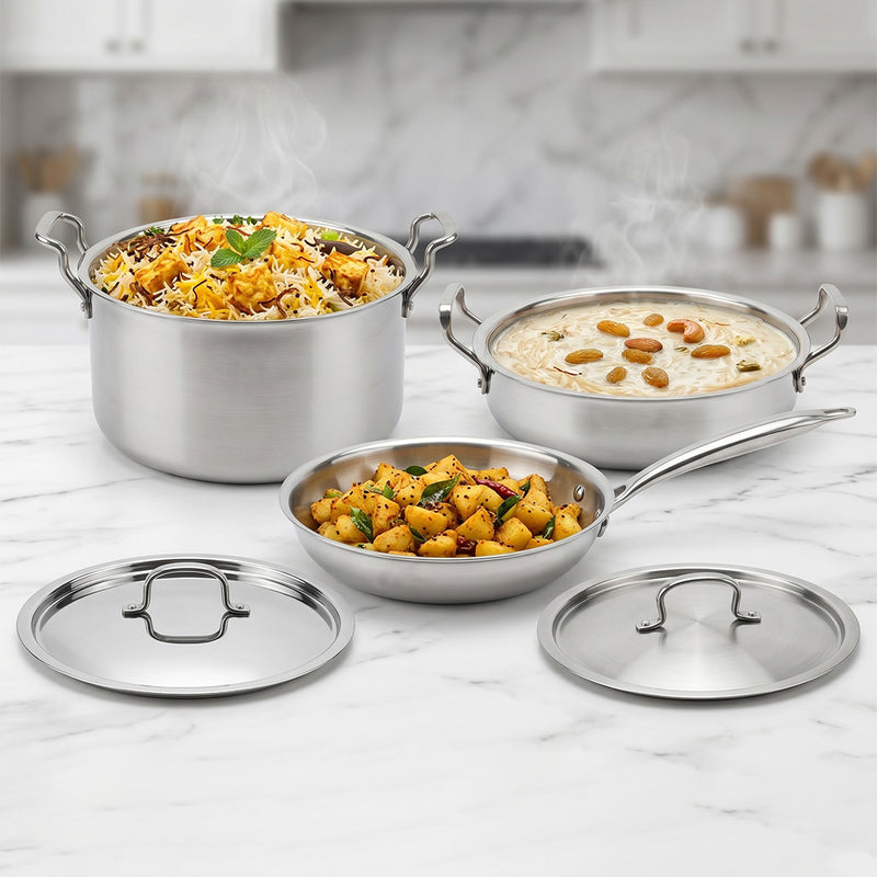 Triply Fry Pan , Casserole/Biryani Pot, Uruli