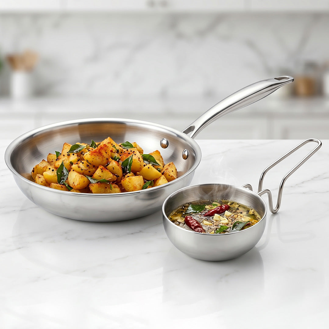 Triply Fry Pan + Tadka Pan