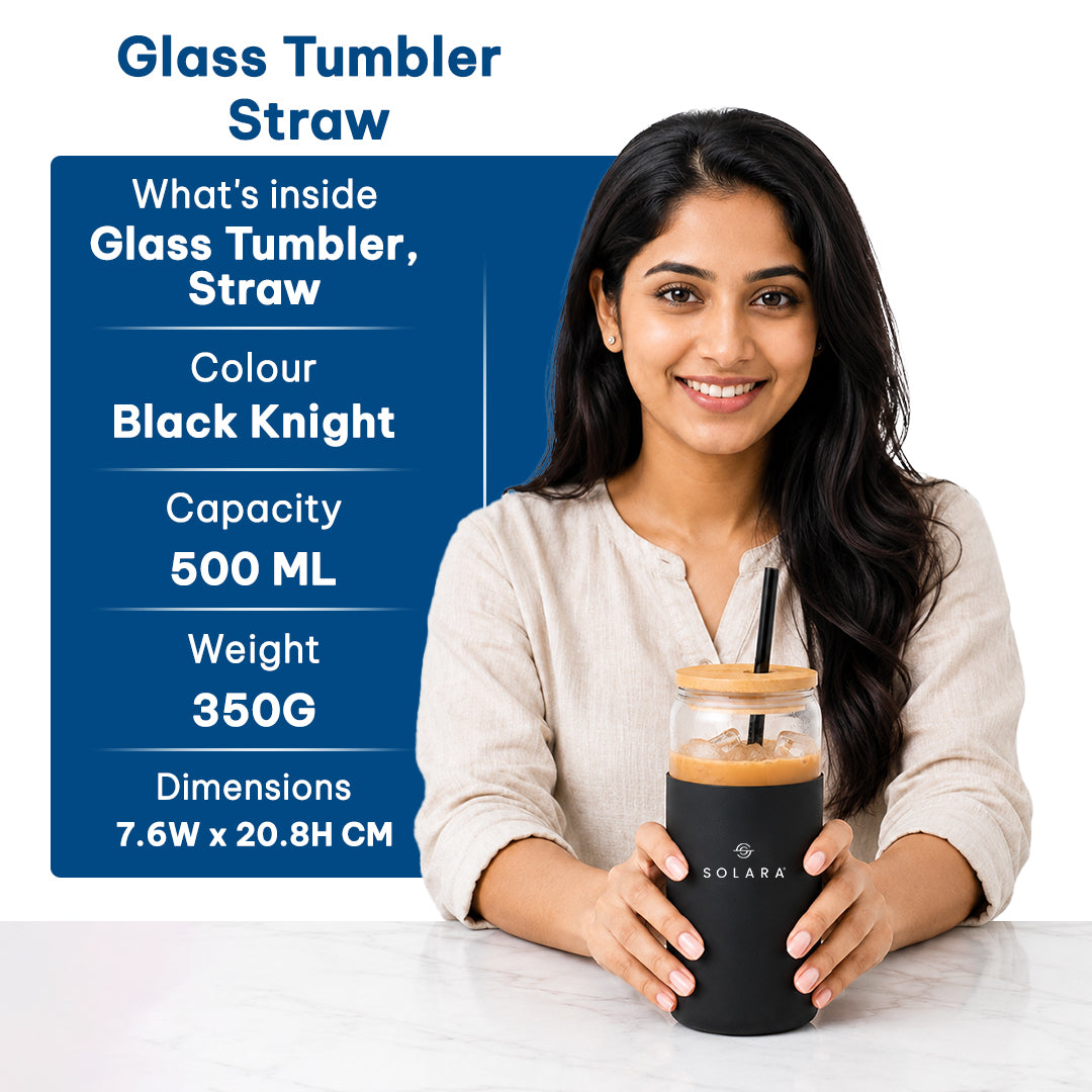 SOLARA Glass Tumbler with Bamboo Lid