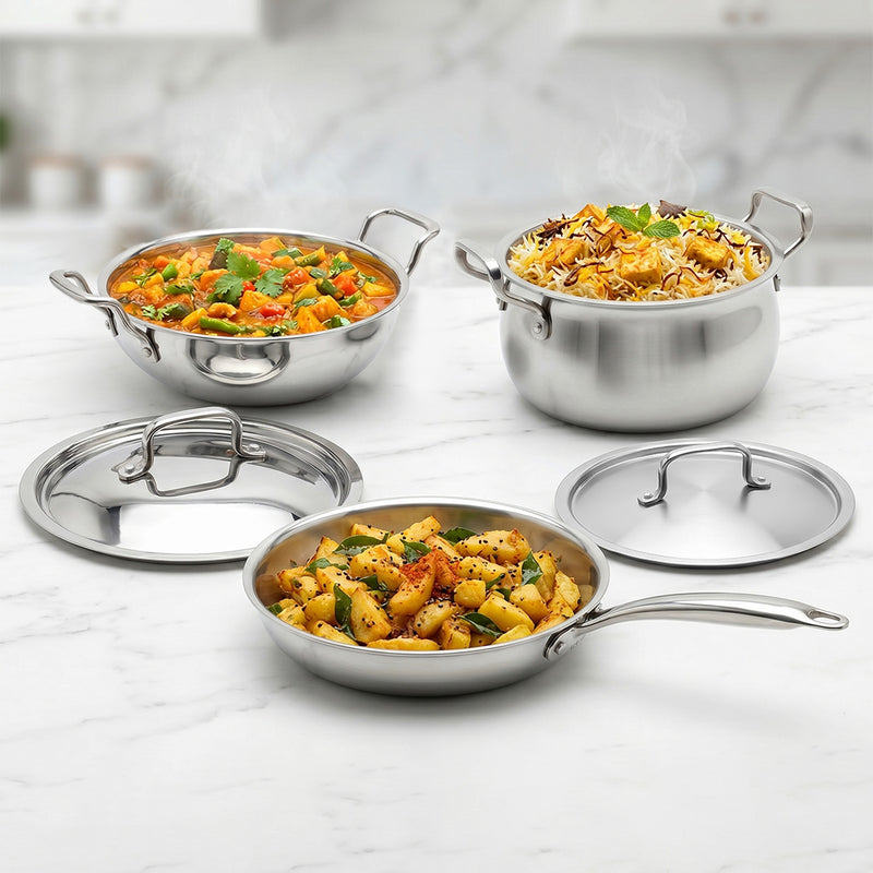 Triply Handi Casserole, Kadai, Frypan