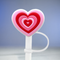 Straw Toppers / Heart Pink