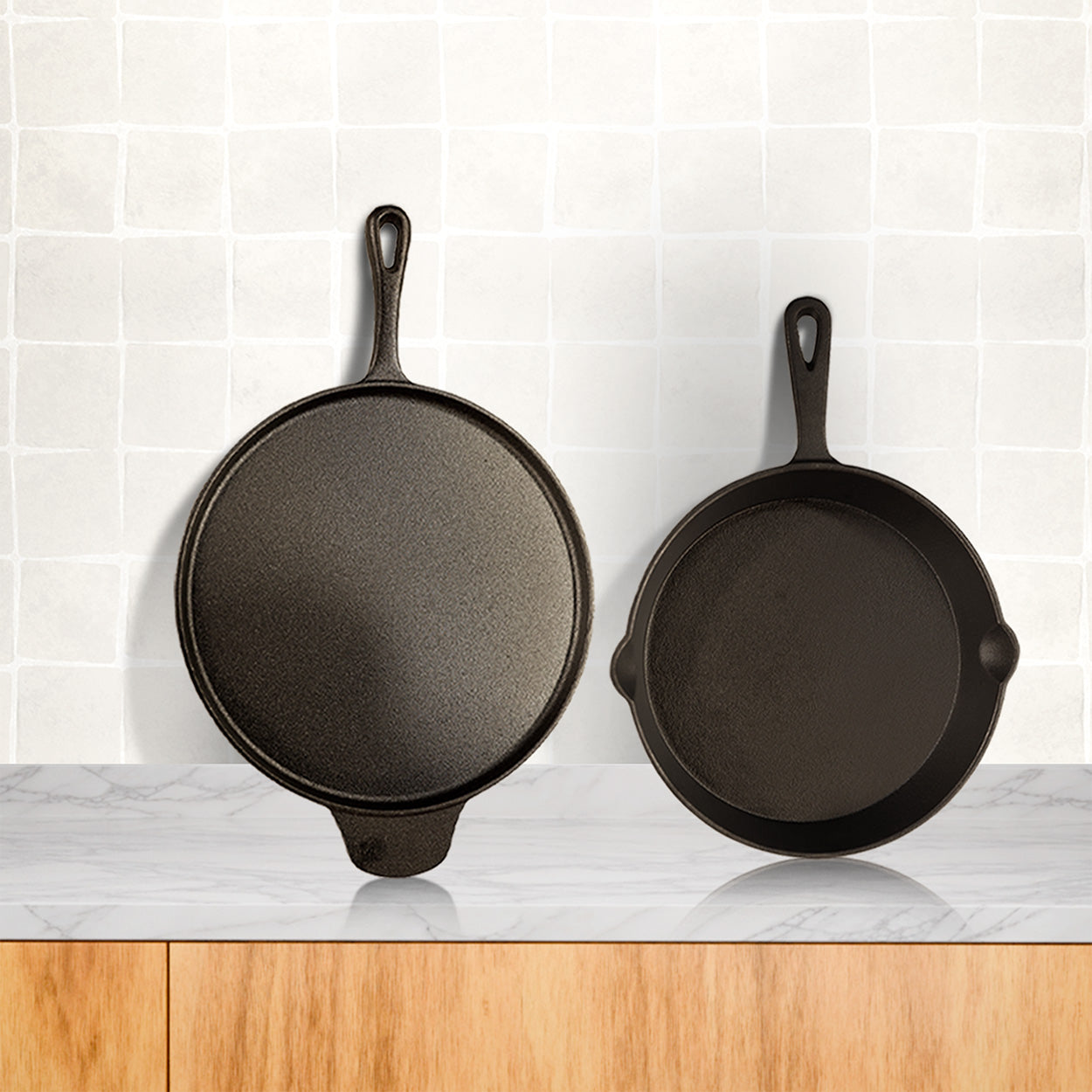 Crownstone Combo : Tawa With Handle 12" + Fry Pan 10"