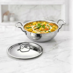 TriPly Stainless Steel Kadai with Lid